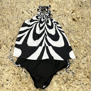 NEW Black/White Swirl Bathing Suit